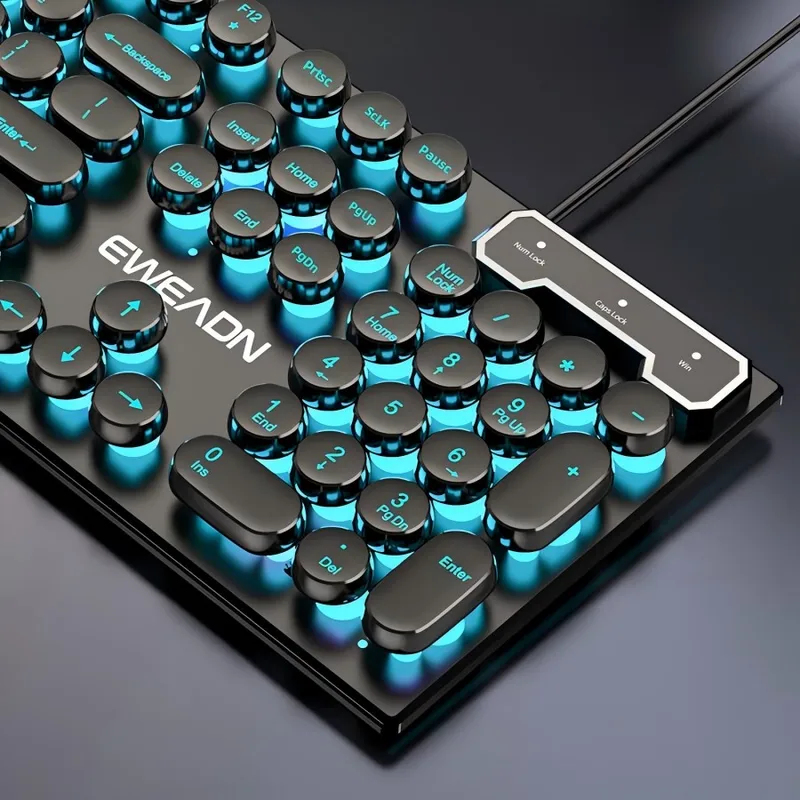 Wireless Gaming Mouse - Retro Punk Mechanisches Tastatur-Maus-Set Kabelgebunden Kabellos
