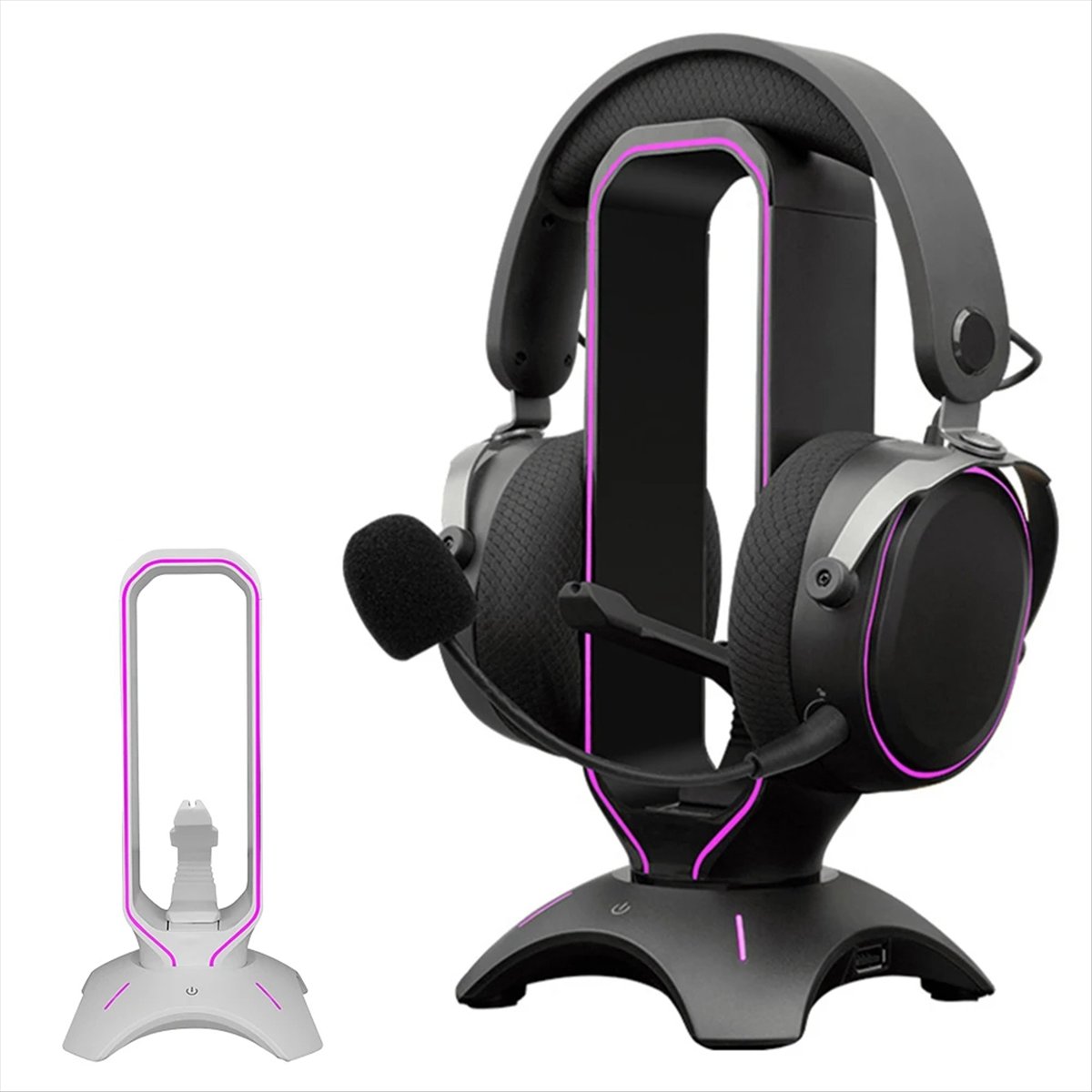 Mouse Bungee Holder - Stabil – RGB-Gaming-Kopfhörerständer mit Maus, Bungee-Kabelhalter,