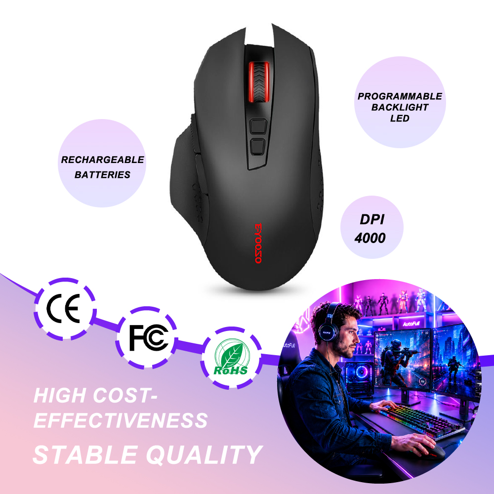 Wireless Gaming Mouse - Kabellose Gaming-Maus Mini Silent 4000 DPI